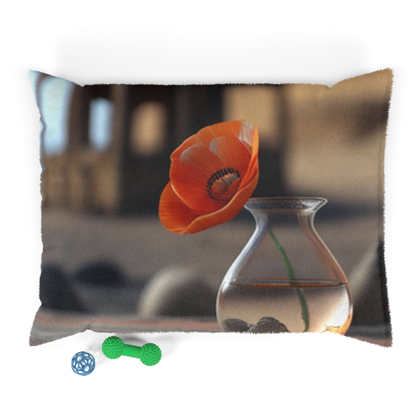 Pet Bed Poppy in a Glass Vase 1