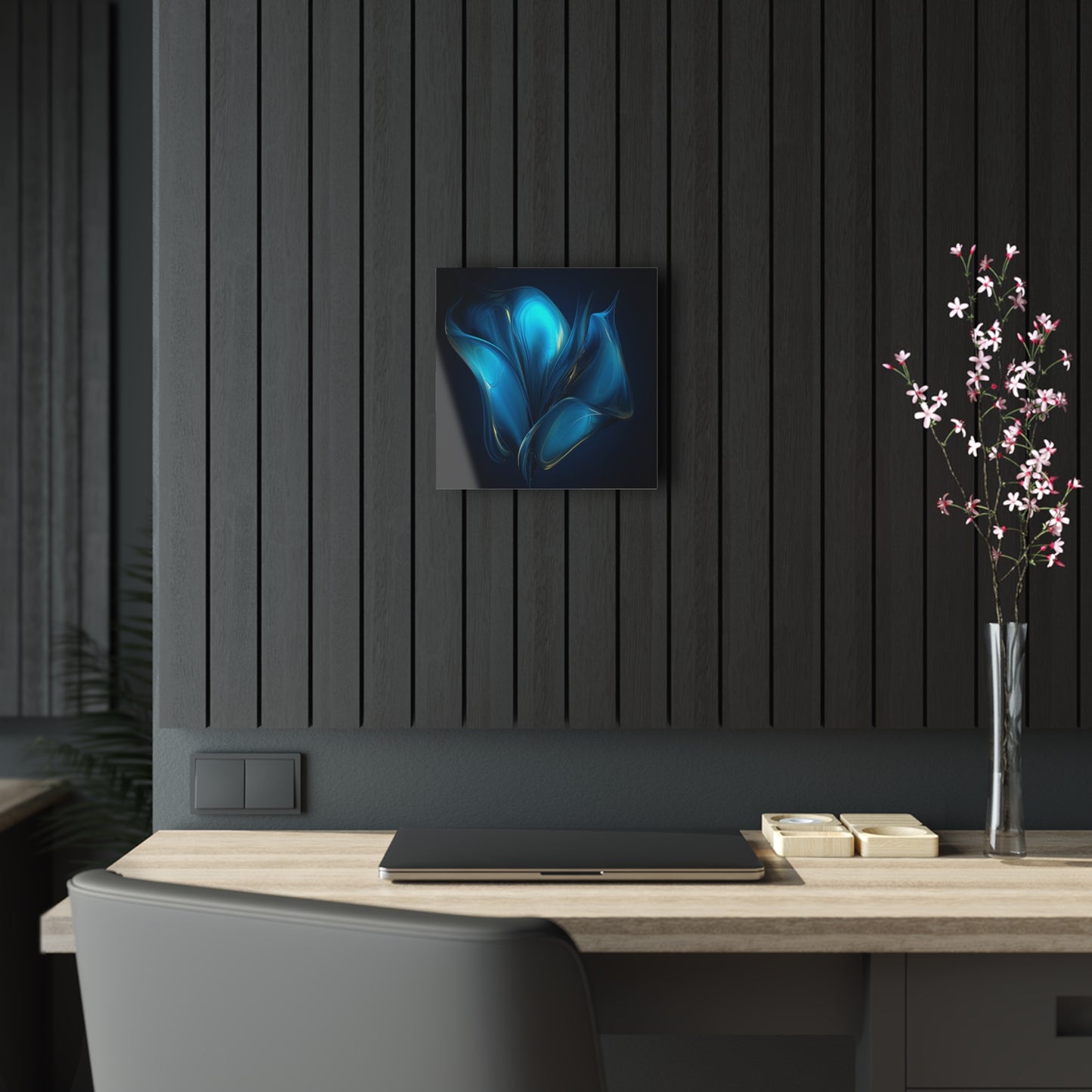 Acrylic Prints Abstract Blue Tulip 2