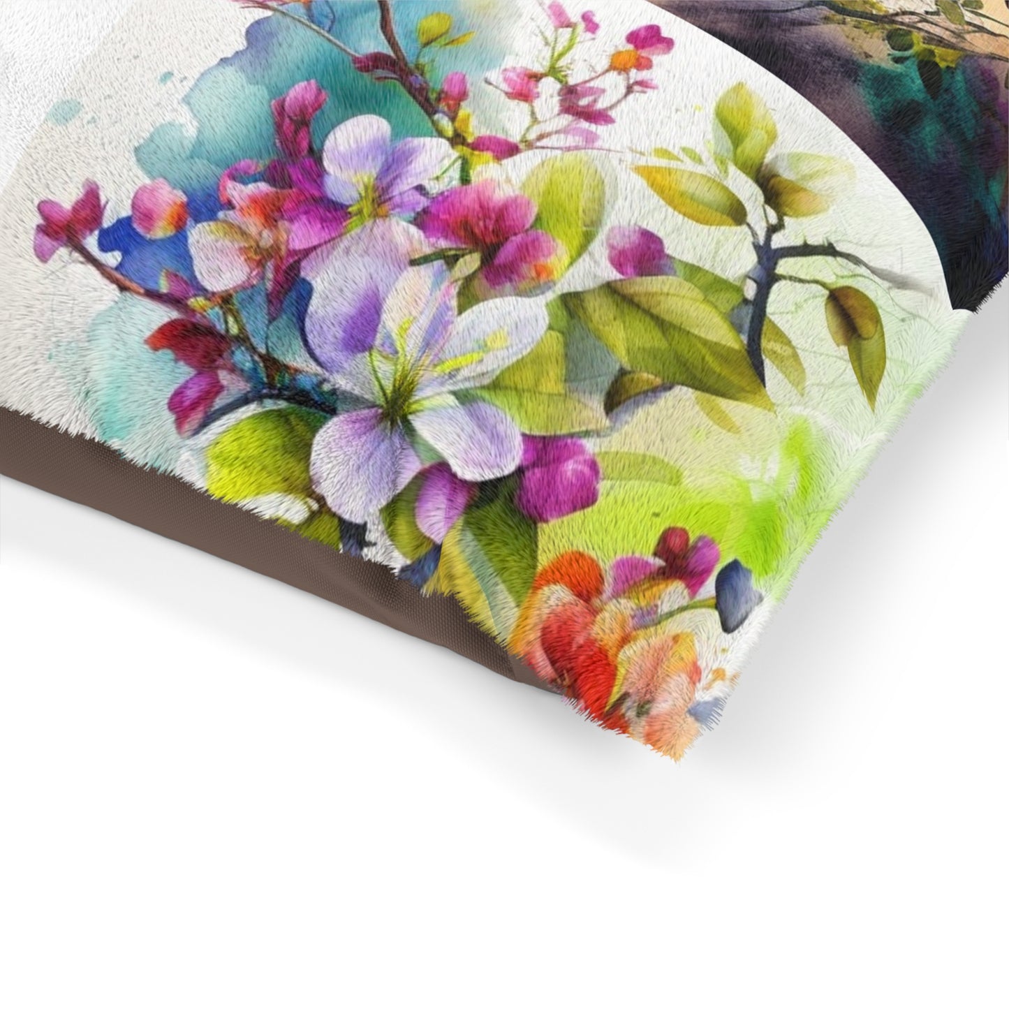 Pet Bed Mother Nature Bright Spring Colors Realistic Watercolor 5