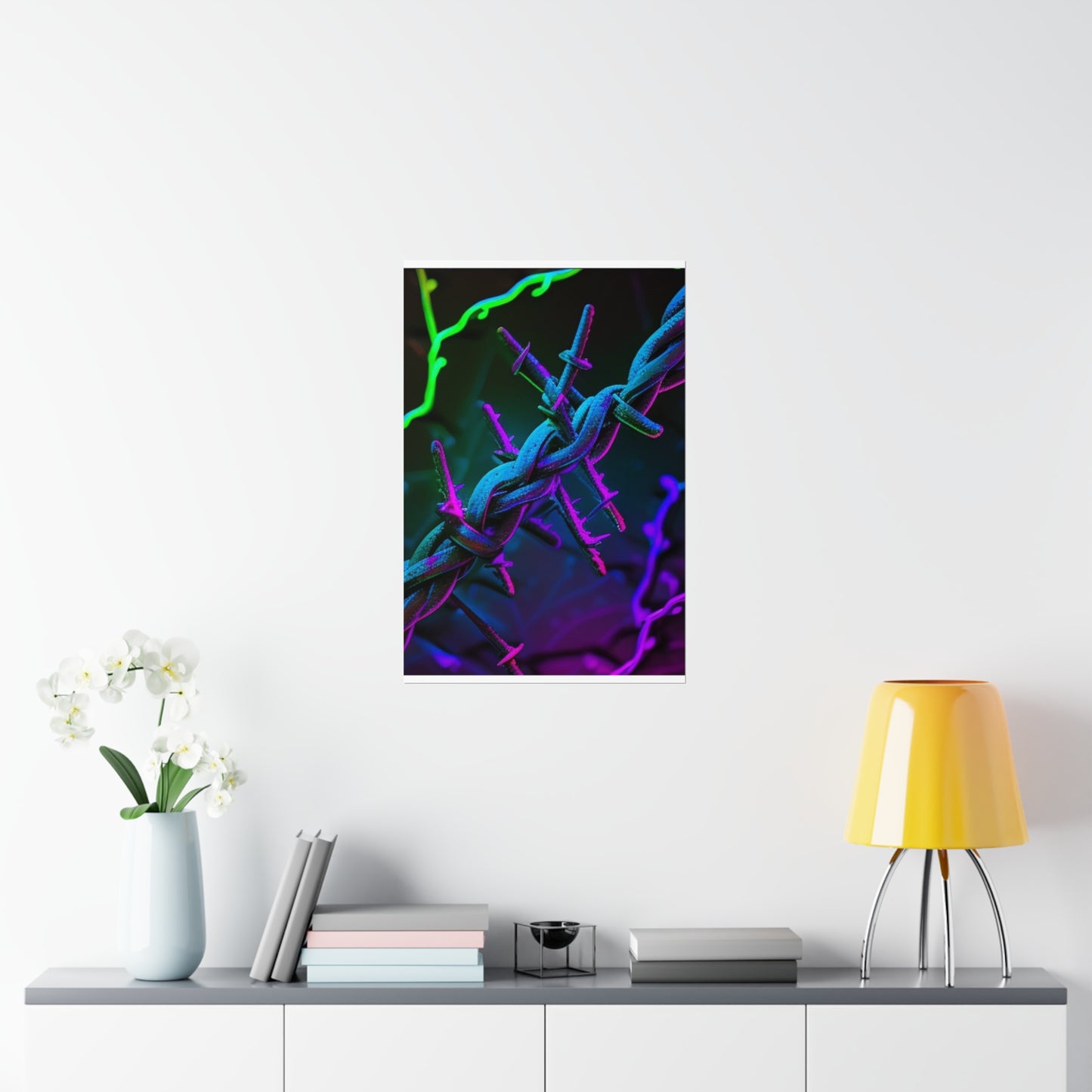 Premium Matte Vertical Posters Macro Neon Barbs 4