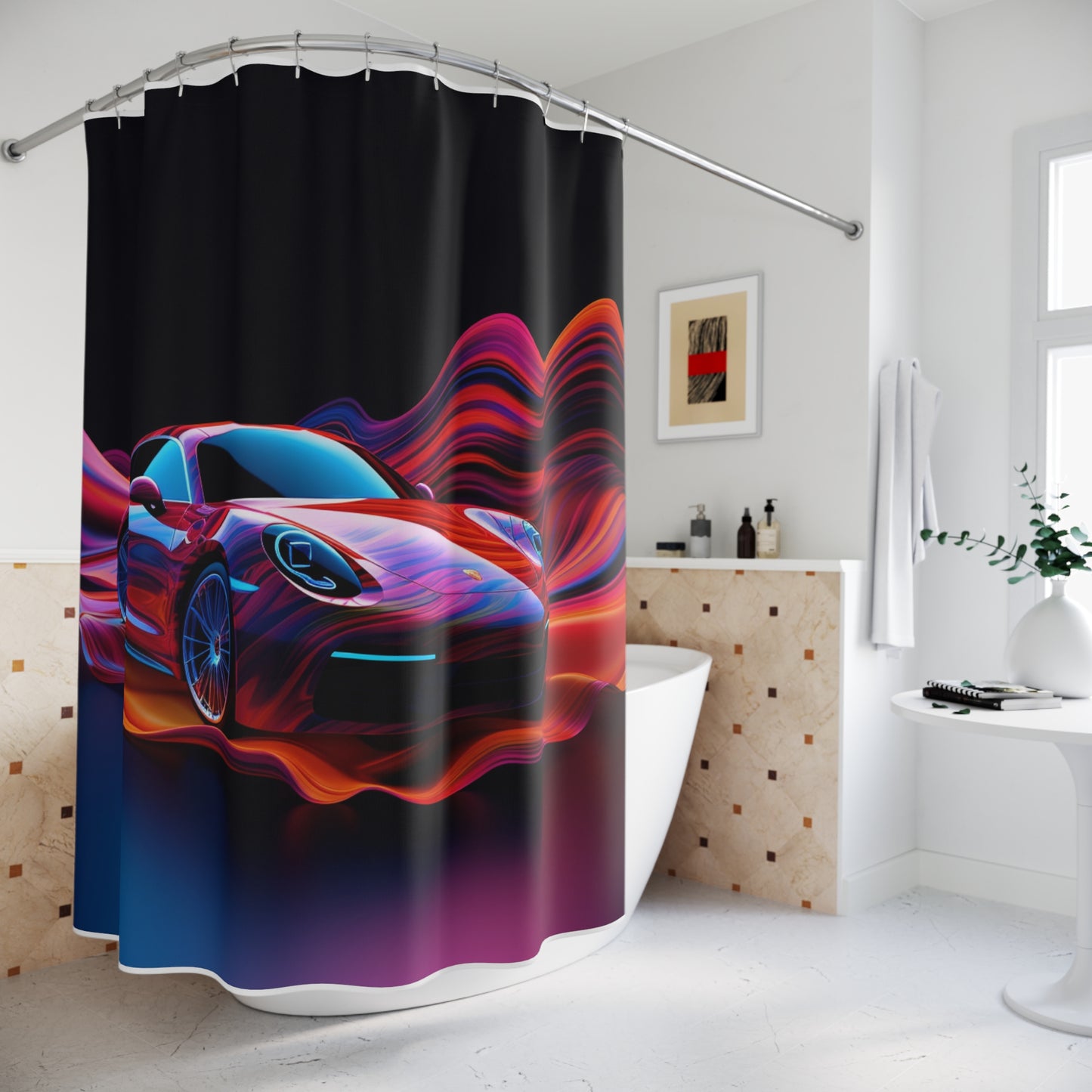 Polyester Shower Curtain Porsche Water Fusion 4
