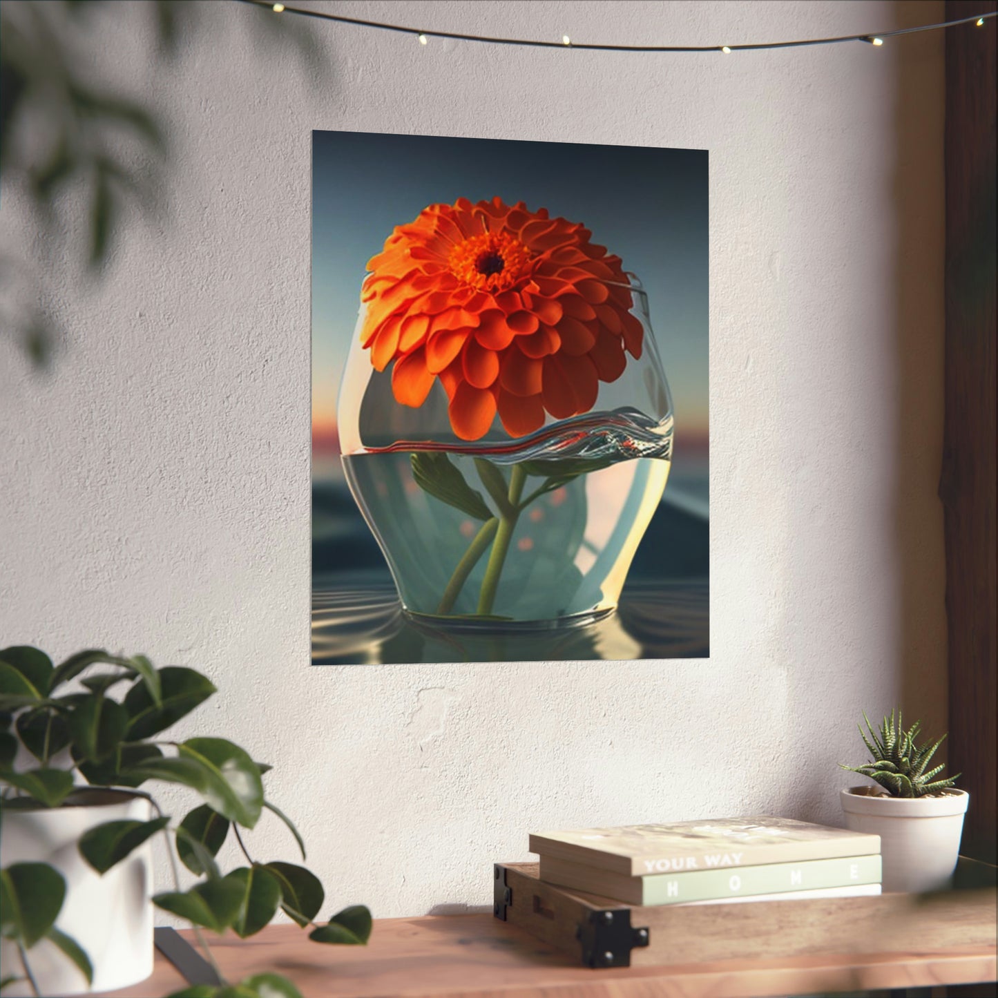 Premium Matte Vertical Posters Orange Zinnia 4