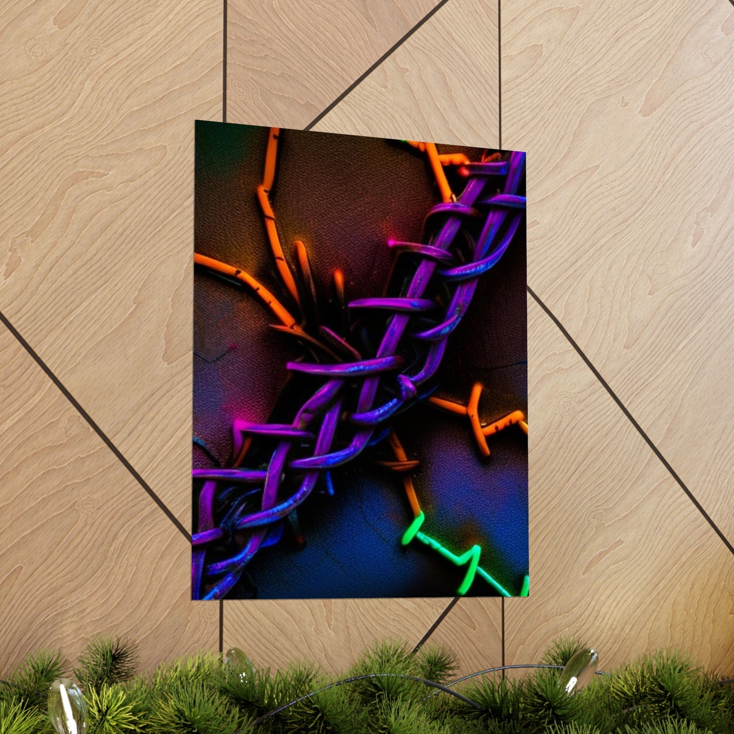 Premium Matte Vertical Posters Macro Neon Barbs 2