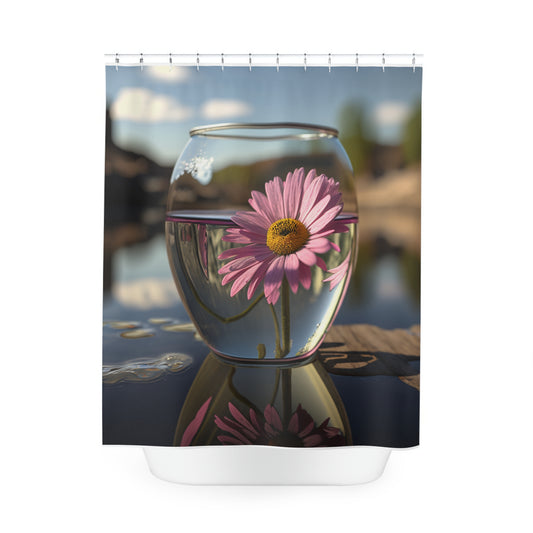 Polyester Shower Curtain Daisy in a vase 1