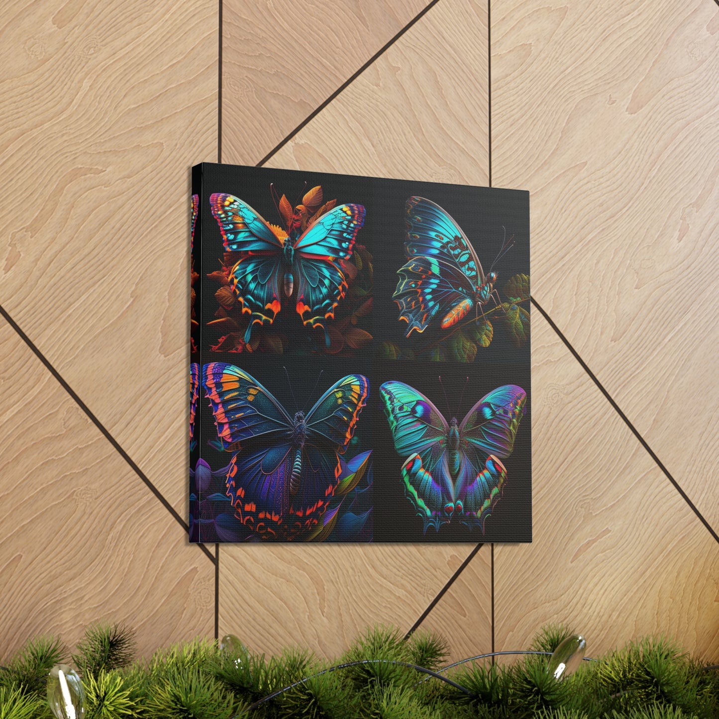 Canvas Gallery Wraps Hue Neon Butterfly 5