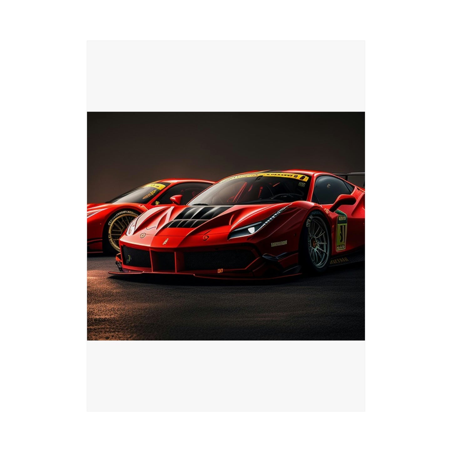 Premium Matte Vertical Posters Ferrari Red 4