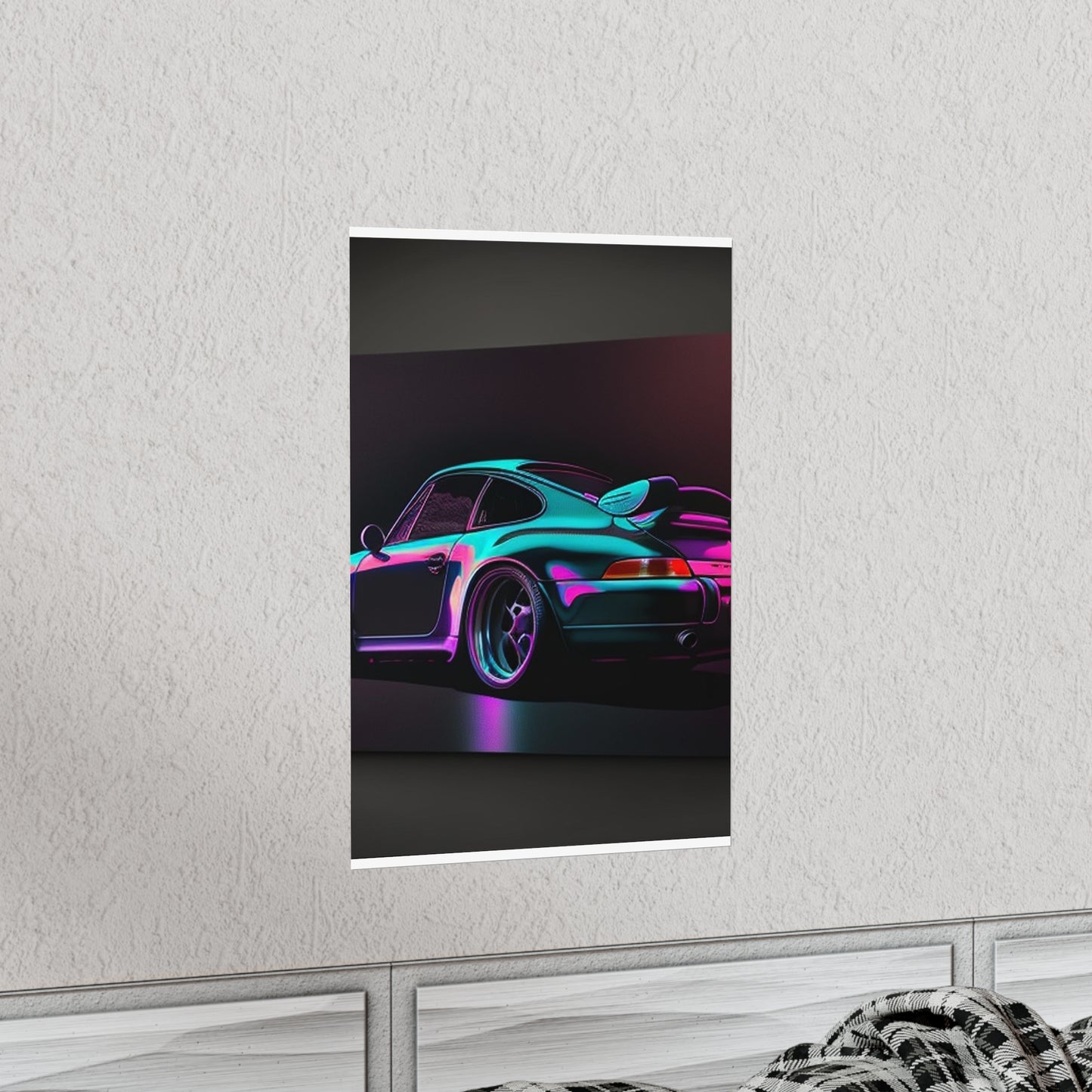 Premium Matte Vertical Posters Porsche Purple 1