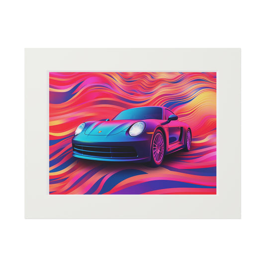 Fine Art Prints (Passepartout Paper Frame) Porsche Water Fusion 3