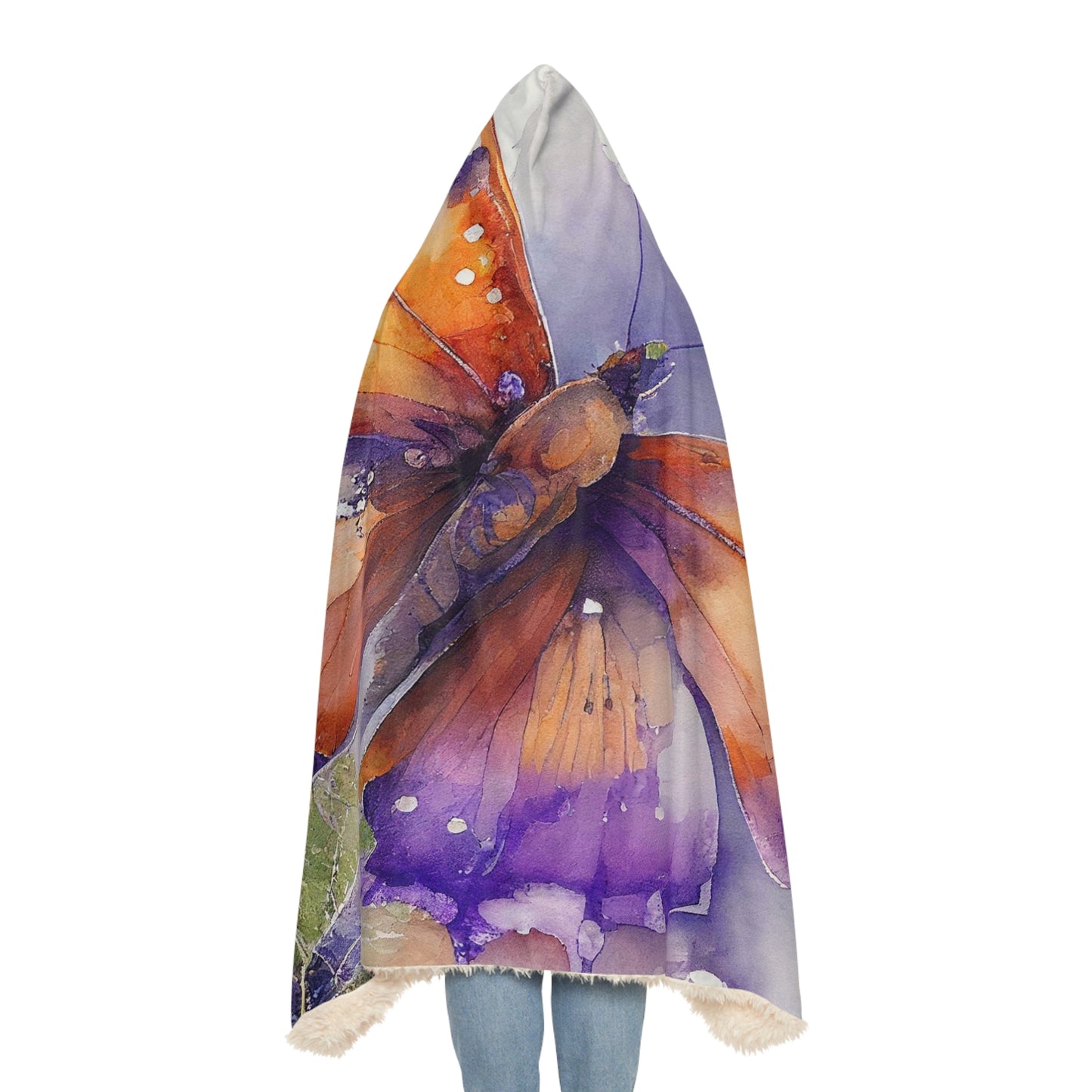 Snuggle Hooded Blanket MerlinRose Watercolor Butterfly 2