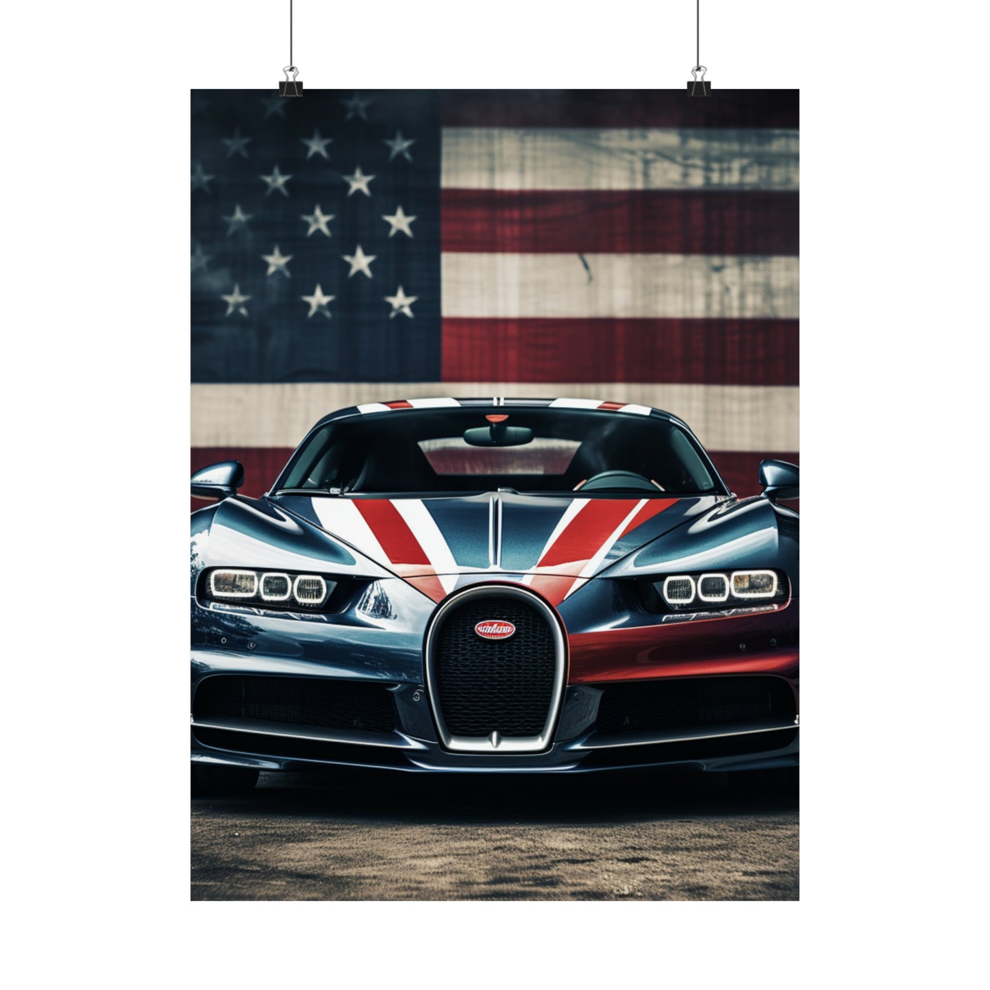 Premium Matte Vertical Posters Bugatti Flag 2