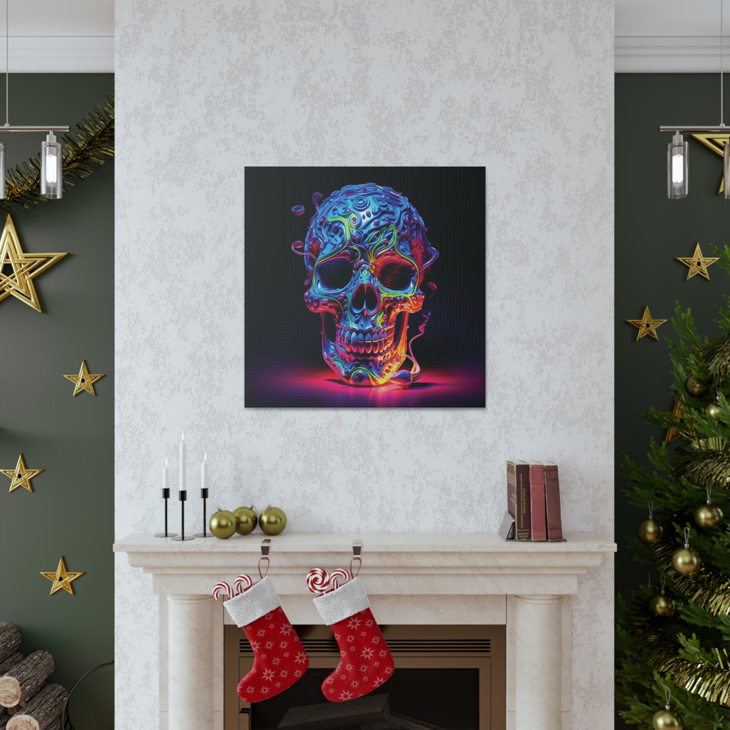 Canvas Gallery Wraps Macro Skull Color 3