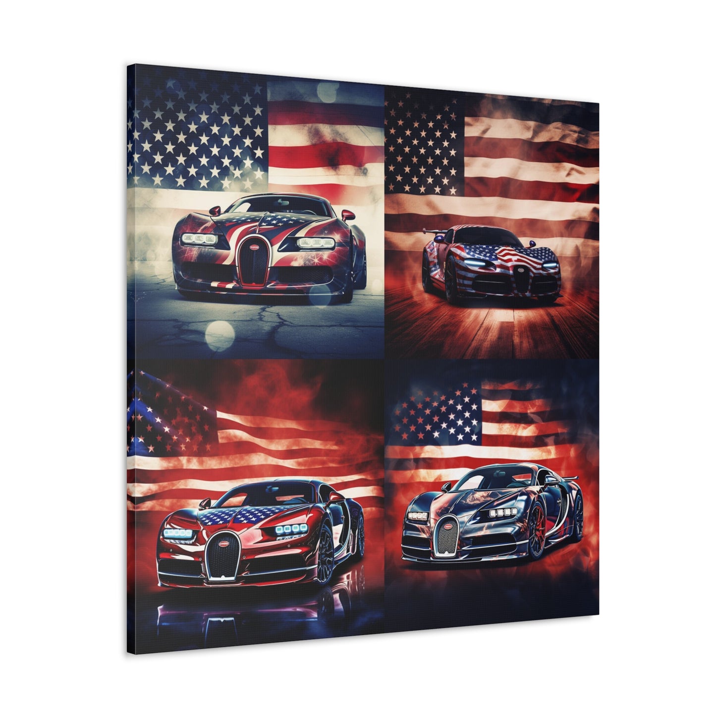 Canvas Gallery Wraps Abstract American Flag Background Bugatti 5