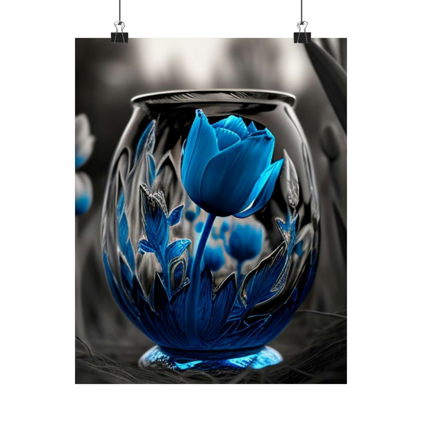 Premium Matte Vertical Posters Tulip Blue 2