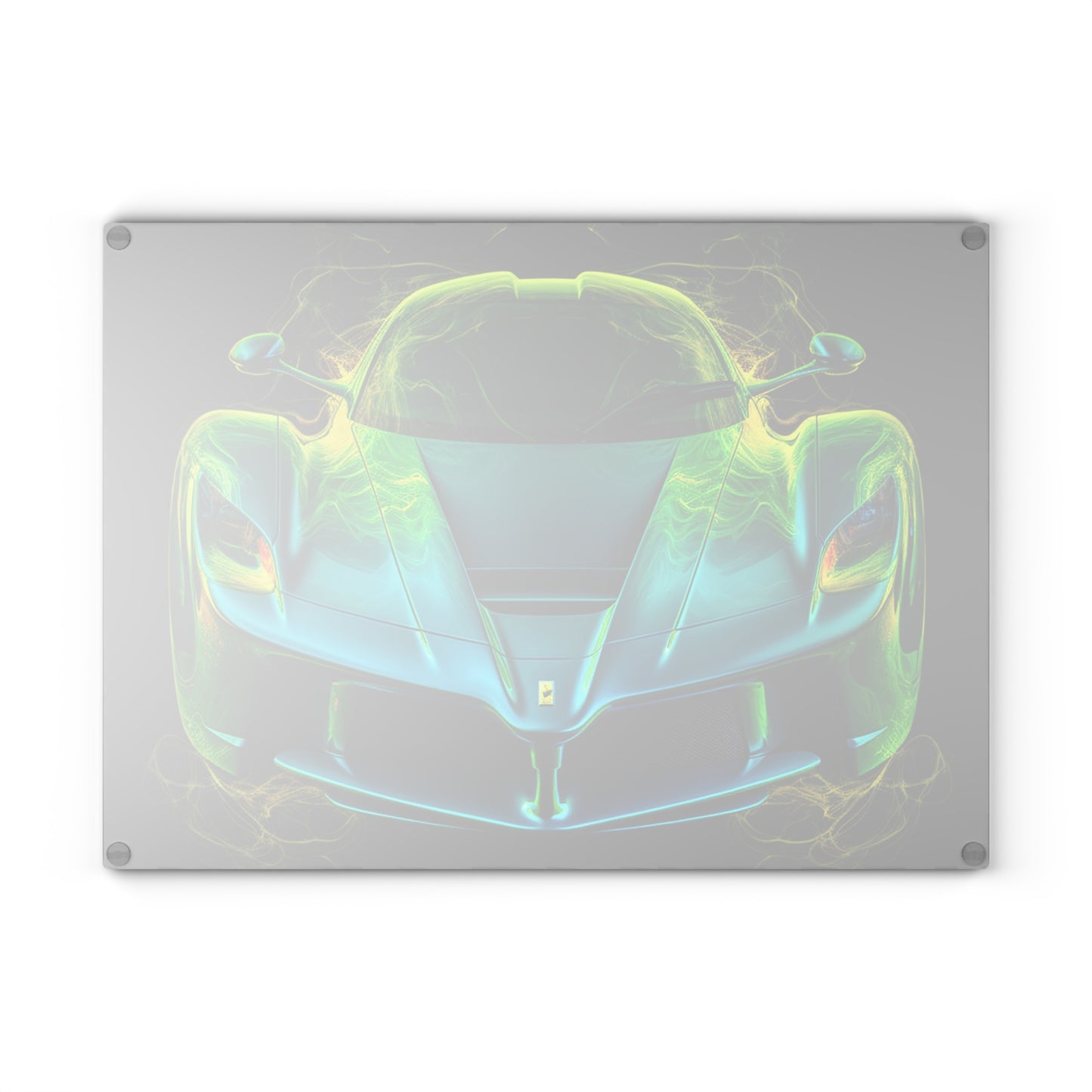 Glass Cutting Board Ferrari Neon 2