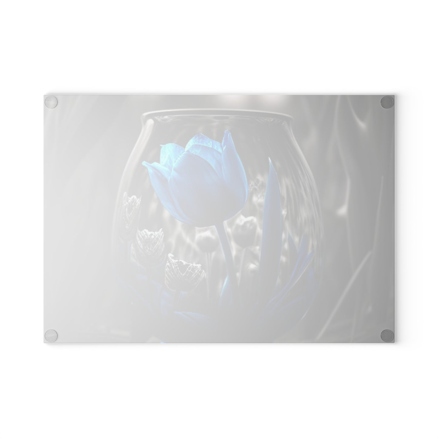 Glass Cutting Board Tulip Blue 4