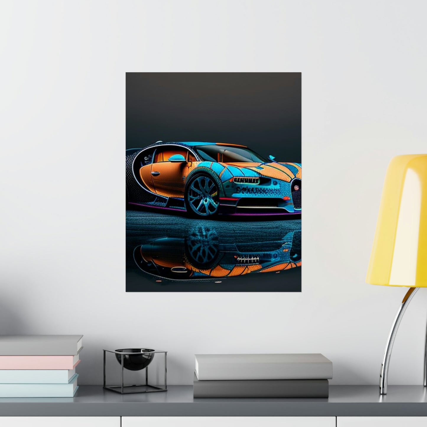 Premium Matte Vertical Posters Bugatti Blue 1