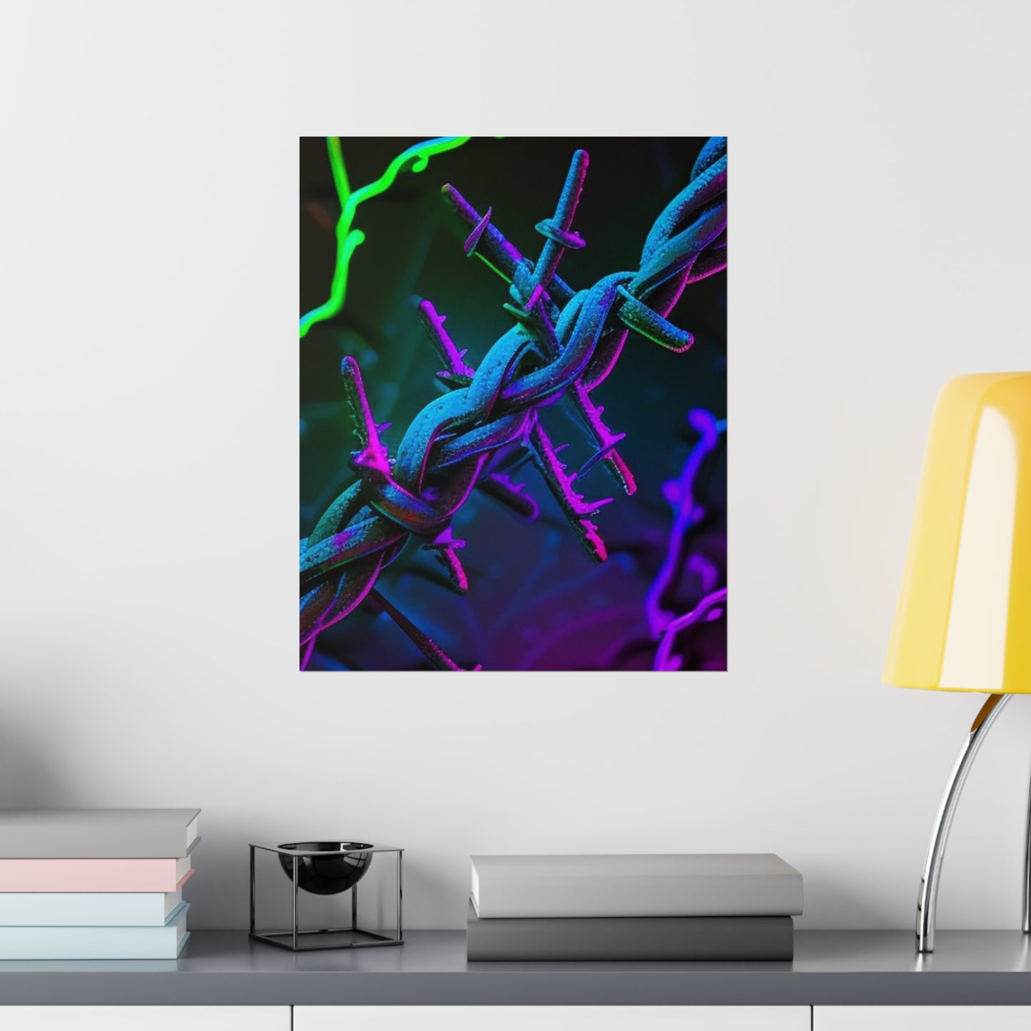 Premium Matte Vertical Posters Macro Neon Barbs 4