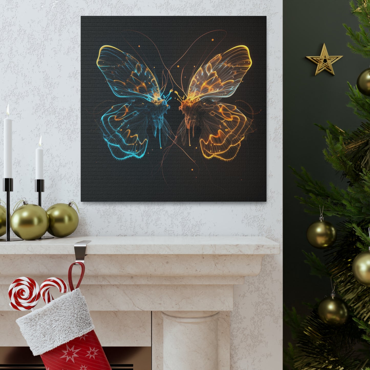 Canvas Gallery Wraps Neon Glo Butterfly 1