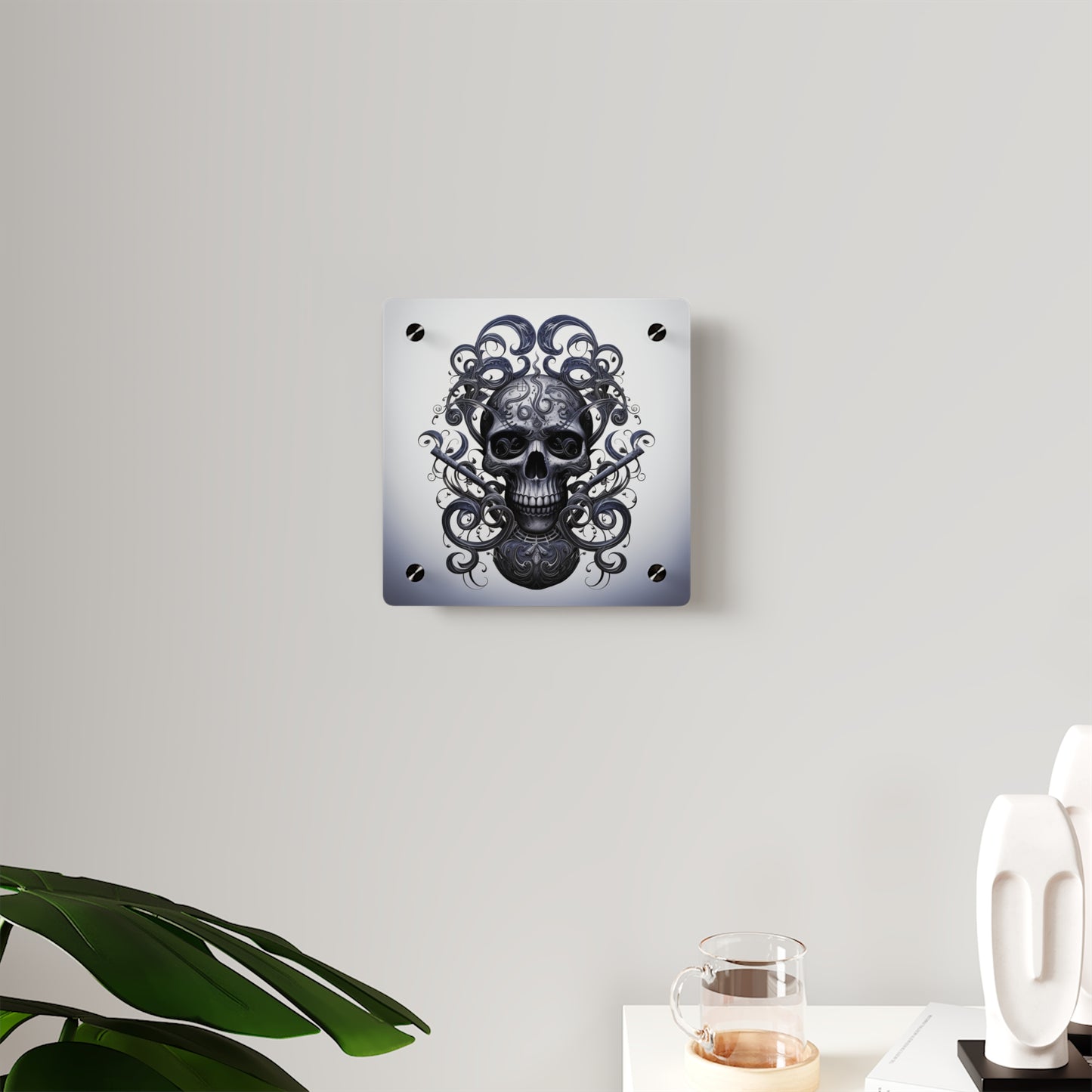 Acrylic Wall Art Panels Skull Treble Clef 1