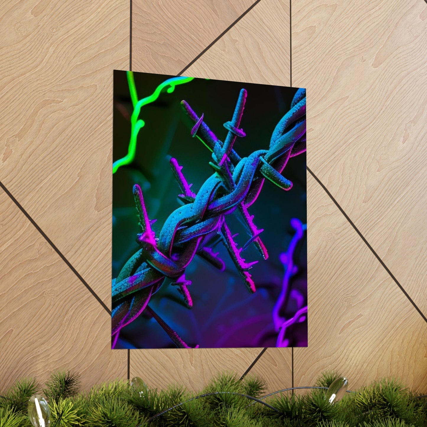 Premium Matte Vertical Posters Macro Neon Barbs 4