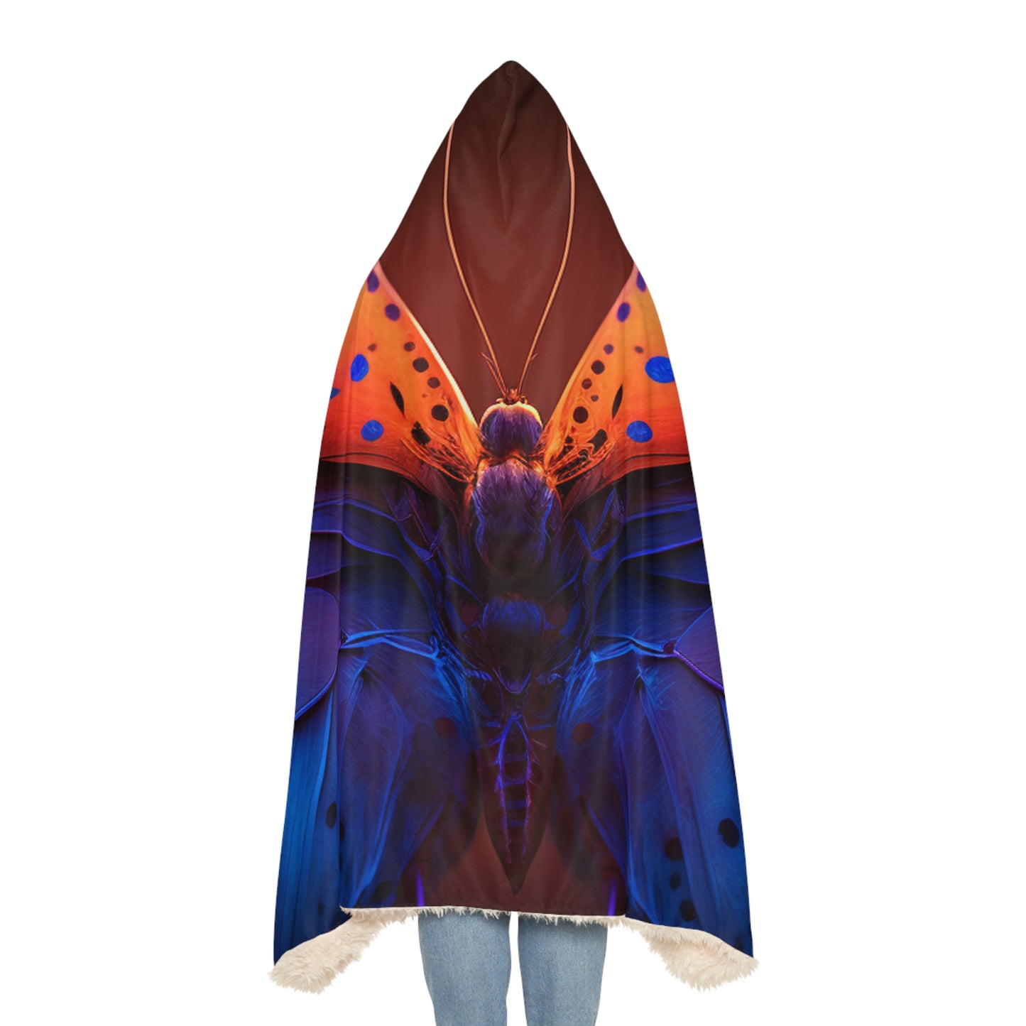 Snuggle Hooded Blanket Neon Butterfly Macro 3