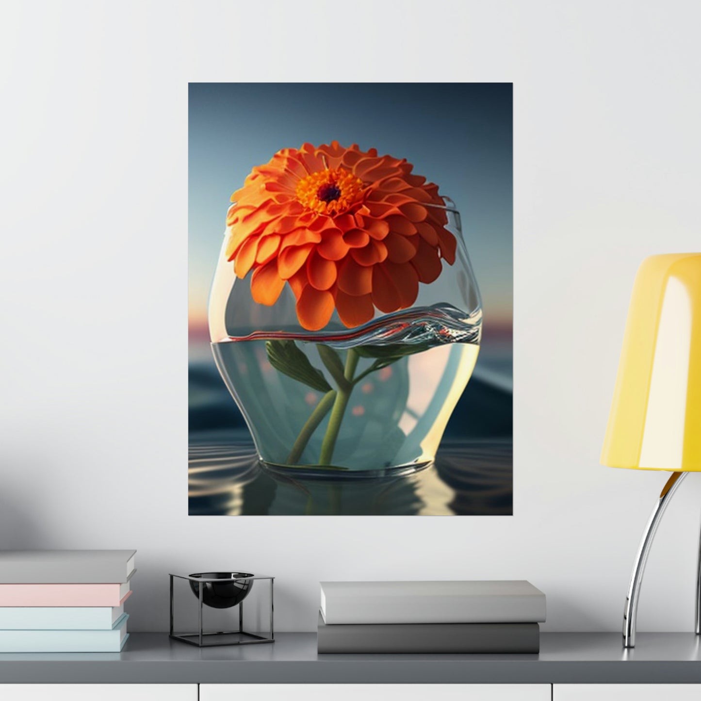 Premium Matte Vertical Posters Orange Zinnia 4