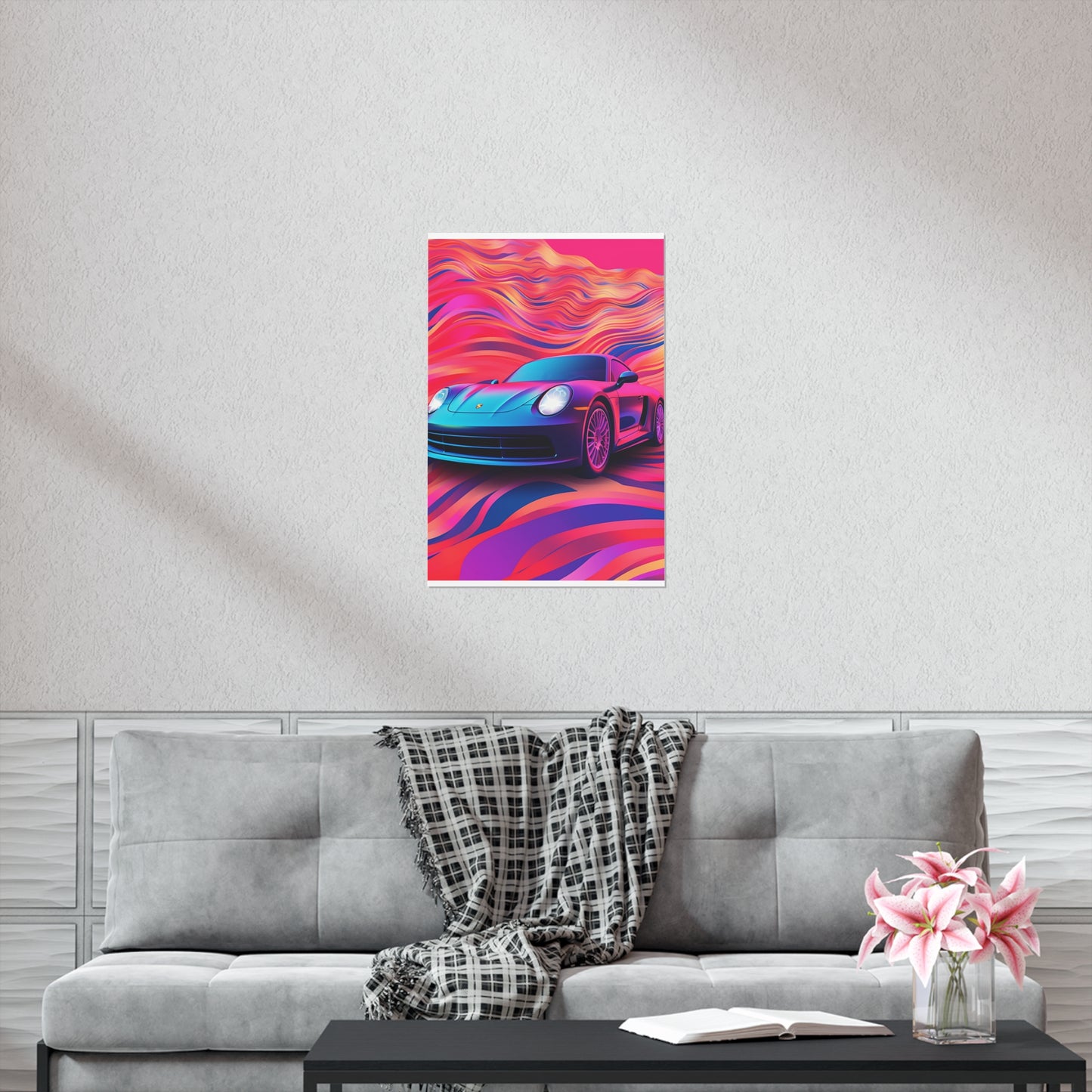 Premium Matte Vertical Posters Porsche Water Fusion 3