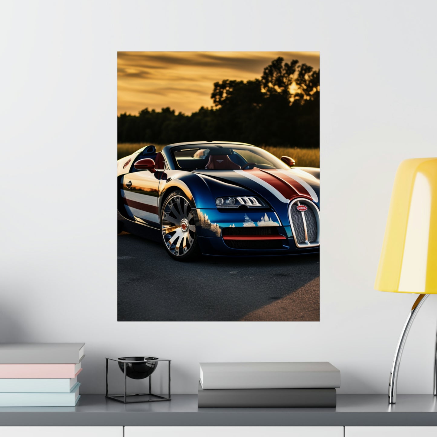 Premium Matte Vertical Posters Bugatti Flag American 3