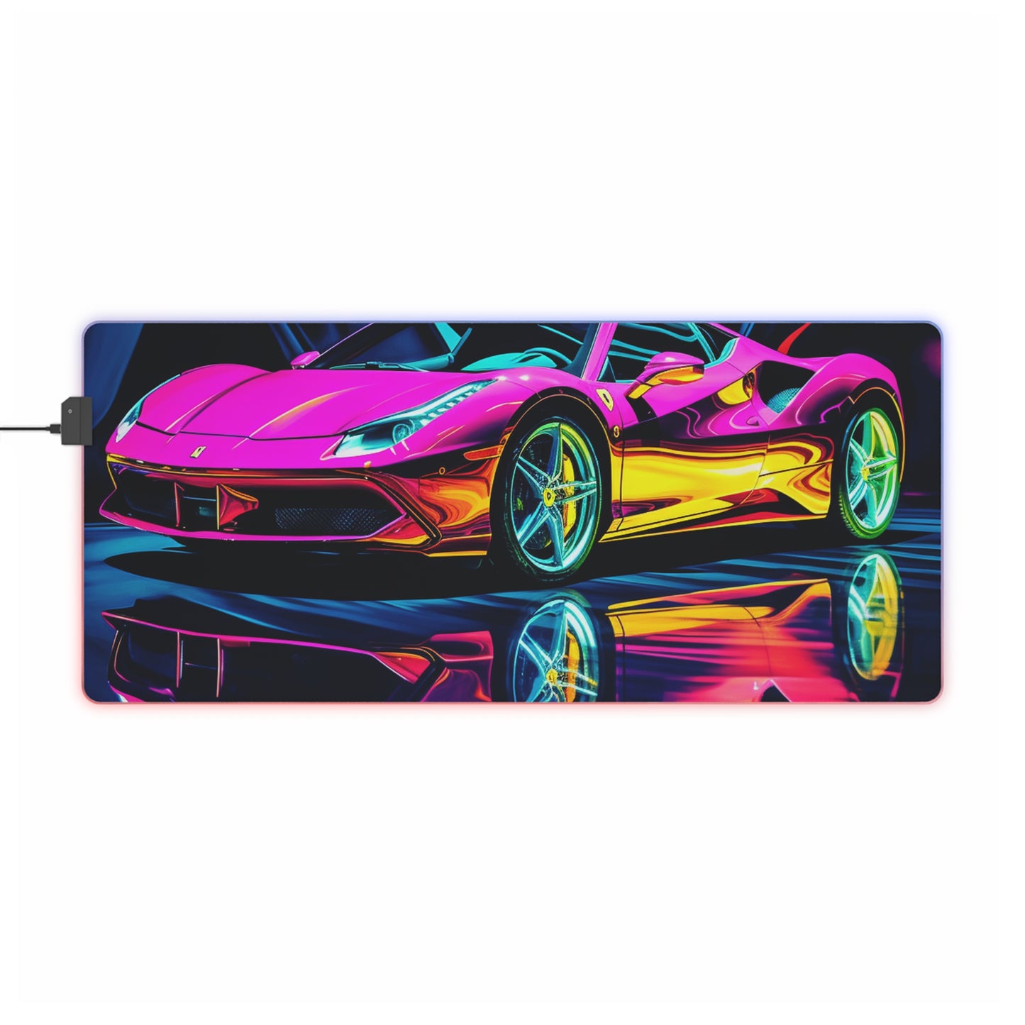 LED Gaming Mouse Pad Pink Macro Ferrari 3