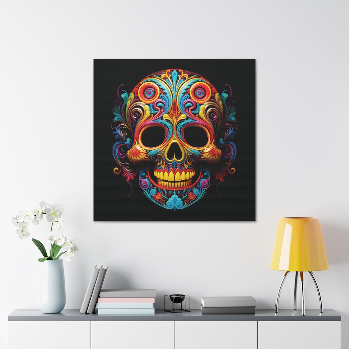 Canvas Gallery Wraps Macro Skull Color 1