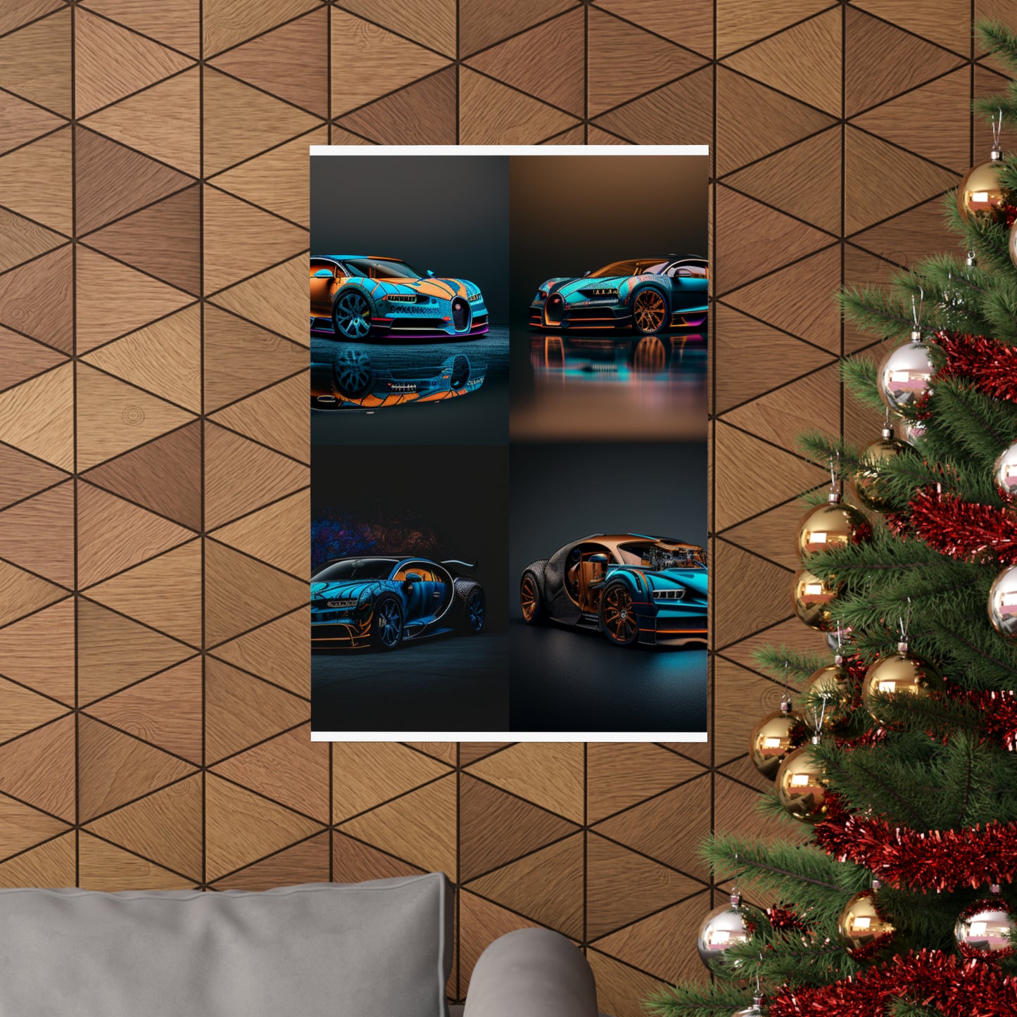 Premium Matte Vertical Posters Bugatti Blue 5