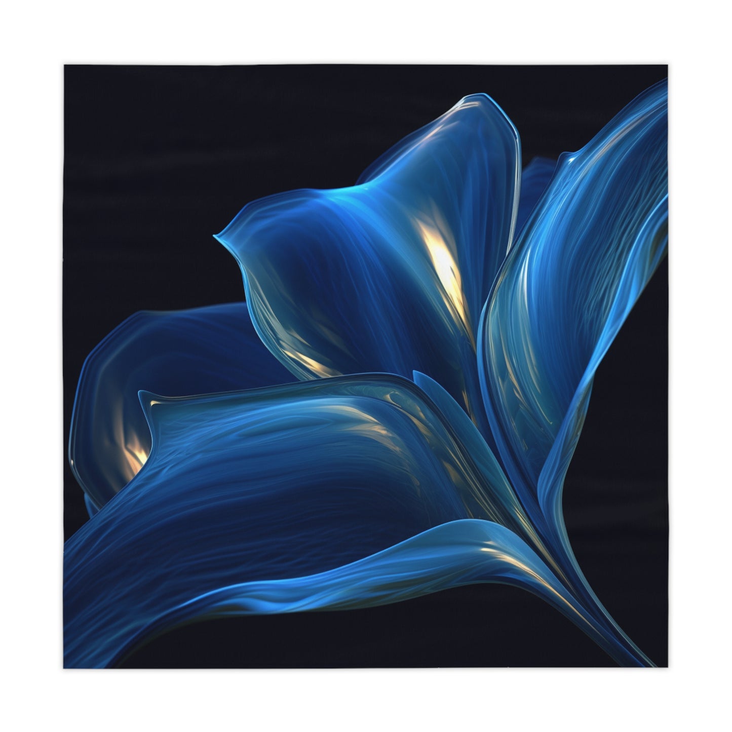 Tablecloth Abstract Blue Tulip 1