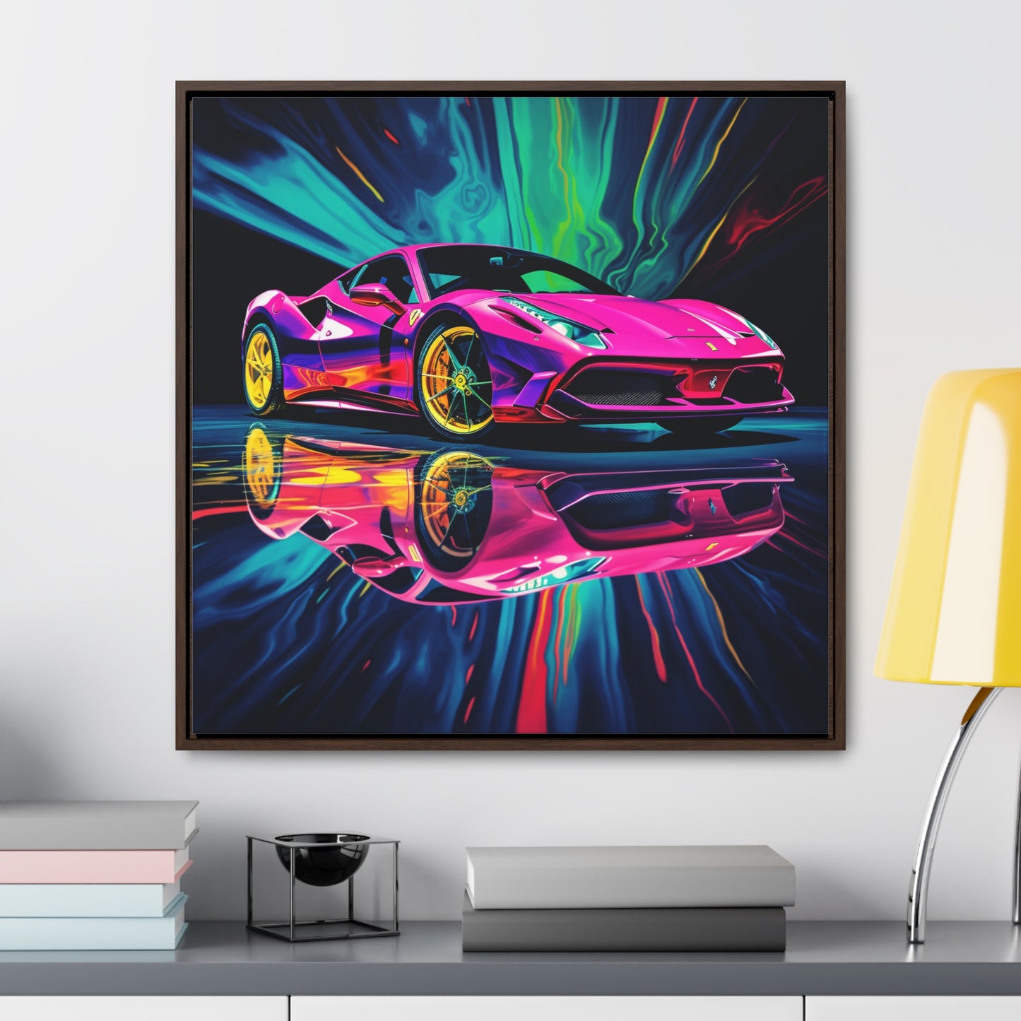 Gallery Canvas Wraps, Square Frame Pink Ferrari Macro 4