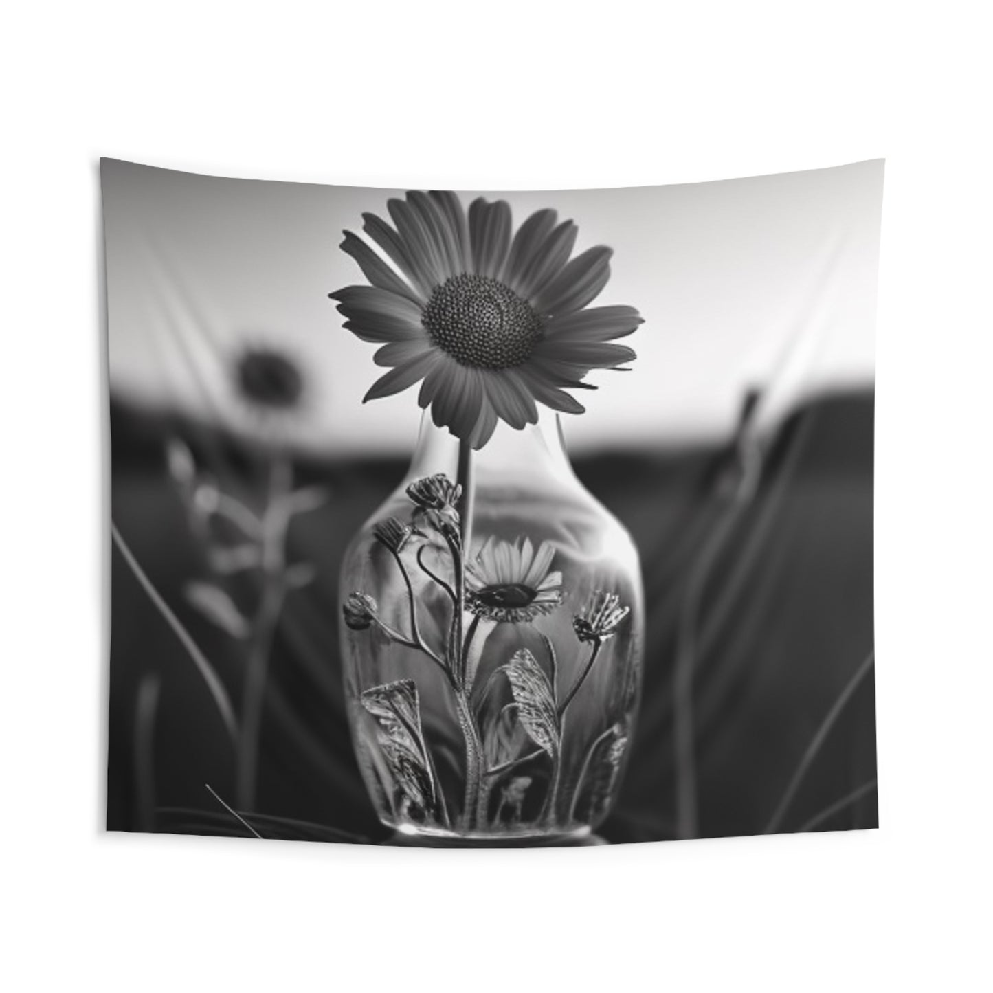 Indoor Wall Tapestries Yellw Sunflower in a vase 2