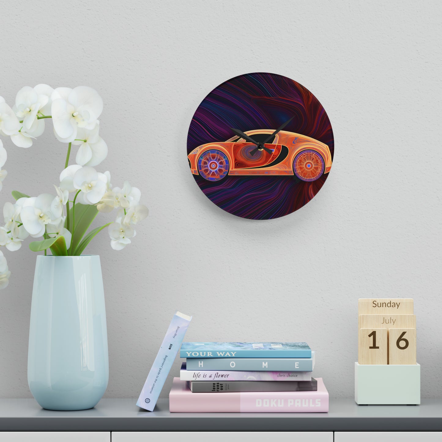 Acrylic Wall Clock Bugatti Abstract Concept 2