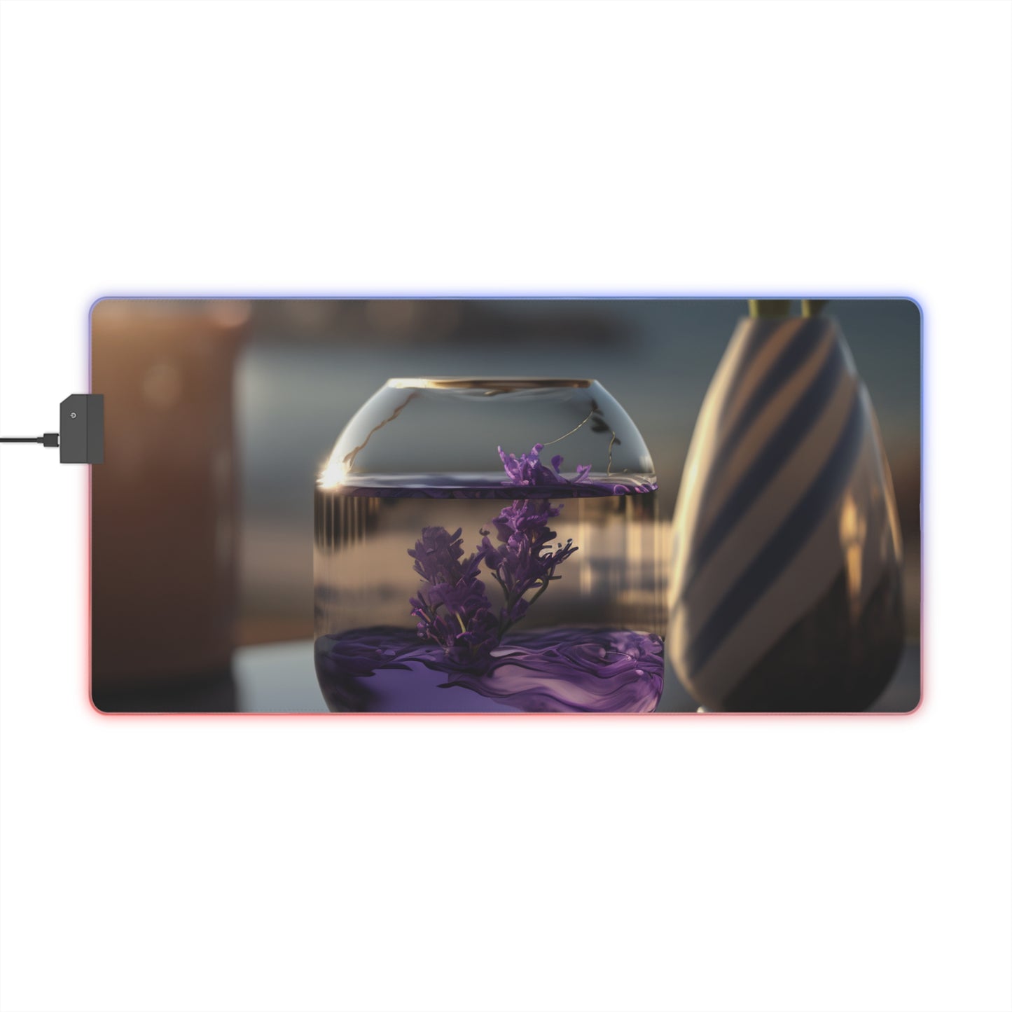 LED Gaming Mouse Pad Lavender in a vase 1