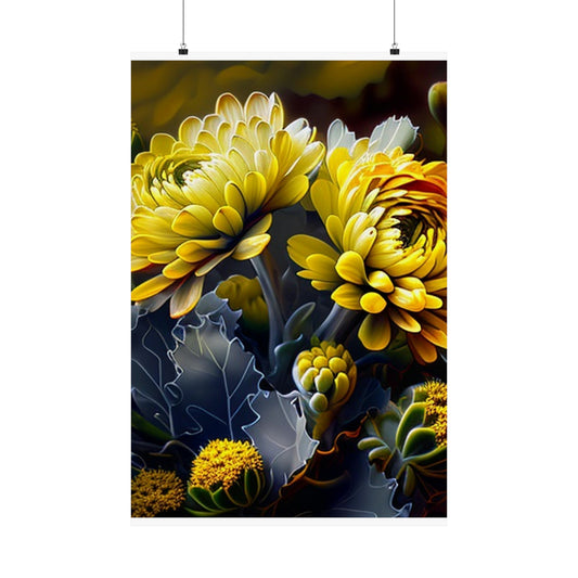 Premium Matte Vertical Posters Yellow Hermosas Flores Amarillas 1