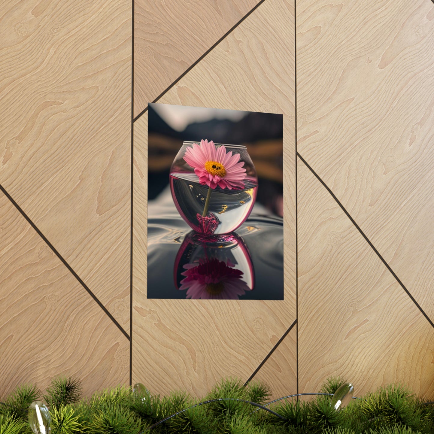 Premium Matte Vertical Posters Pink Daisy 1