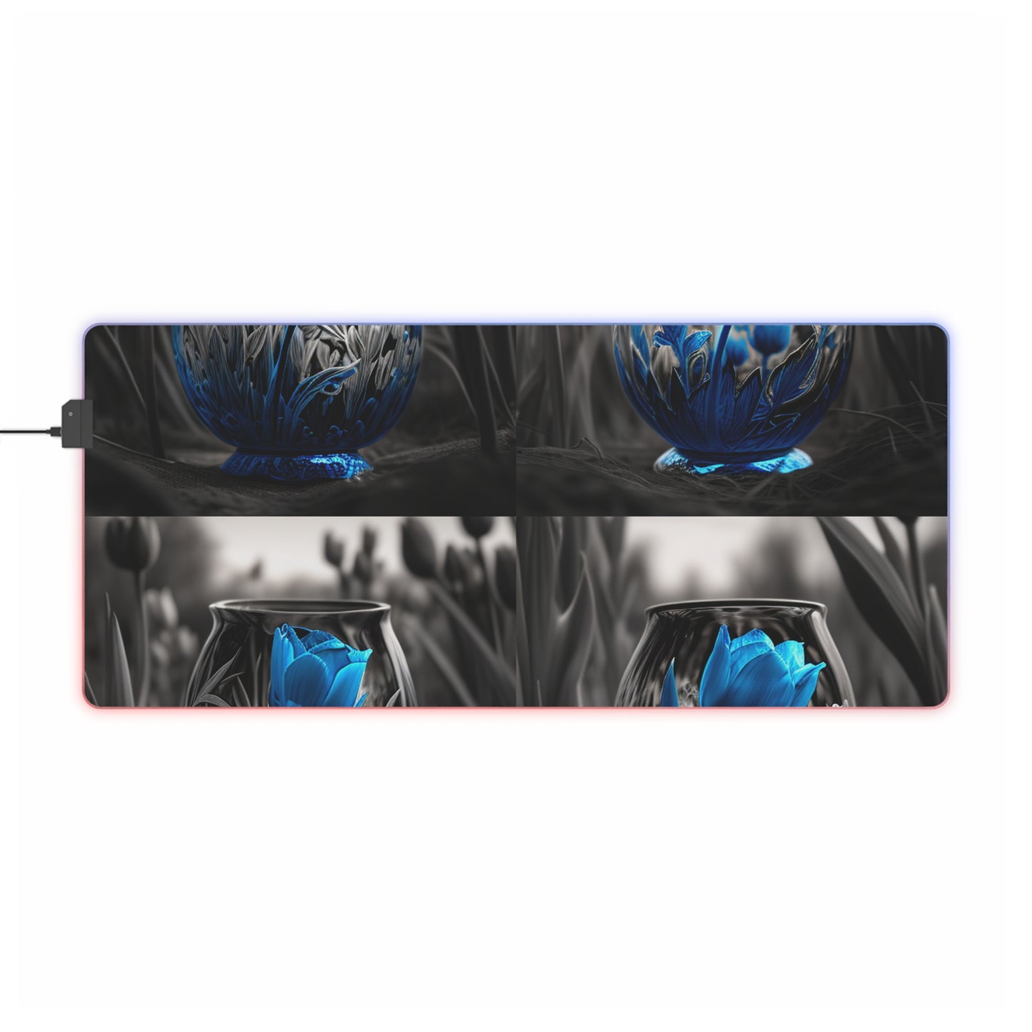 LED Gaming Mouse Pad Tulip Blue 5