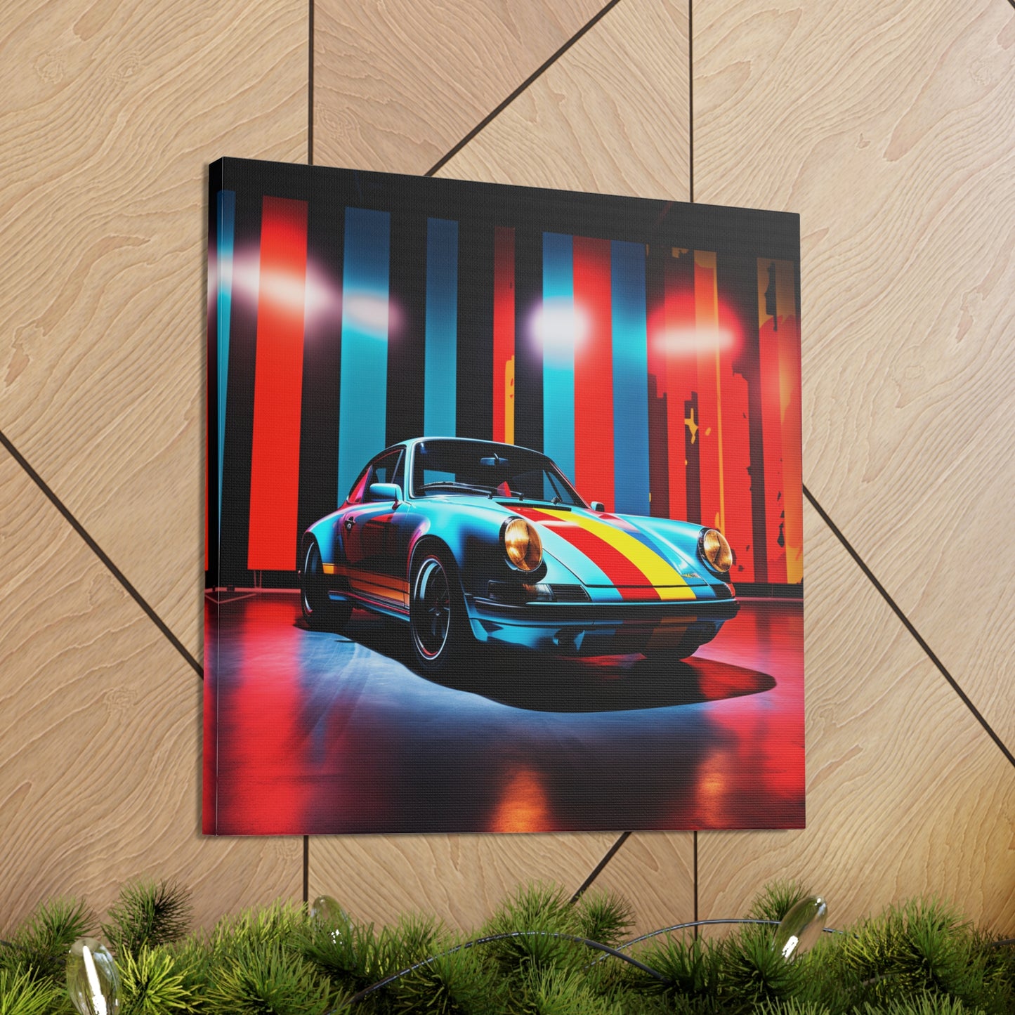 Canvas Gallery Wraps Macro American Flag Porsche 3