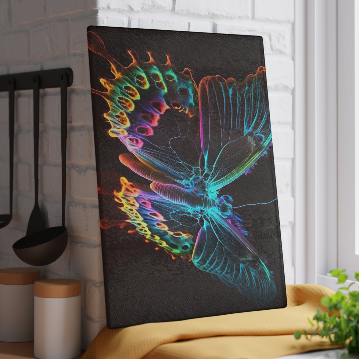 Glass Cutting Board Thermal Butterfly 2