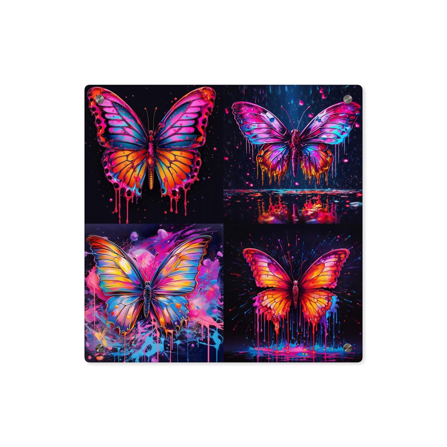 Acrylic Wall Art Panels Pink Butterfly Flair 5