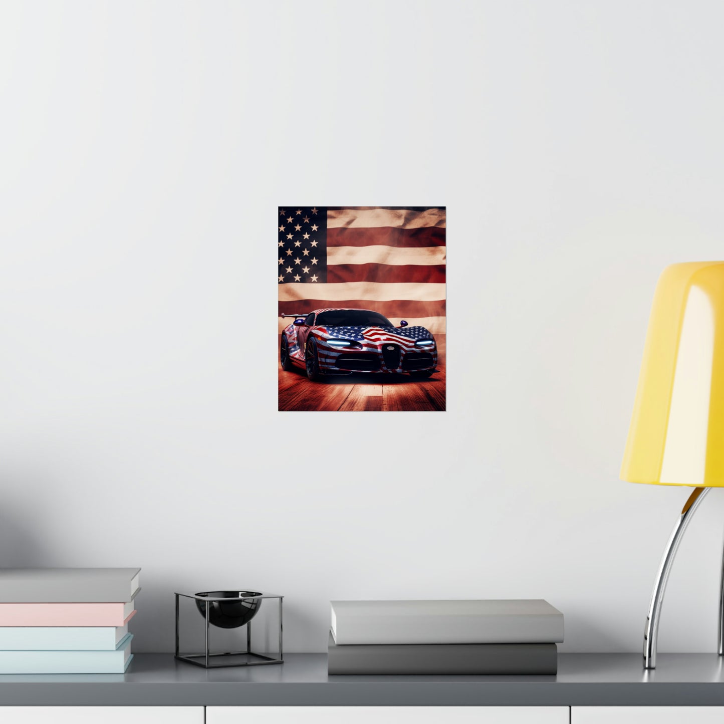 Premium Matte Vertical Posters Abstract American Flag Background Bugatti 2