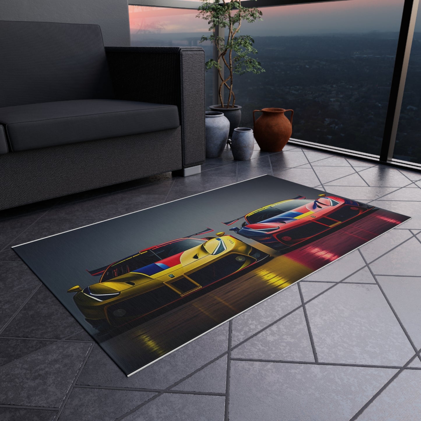 Outdoor Rug  Ferrari Red Blue 1