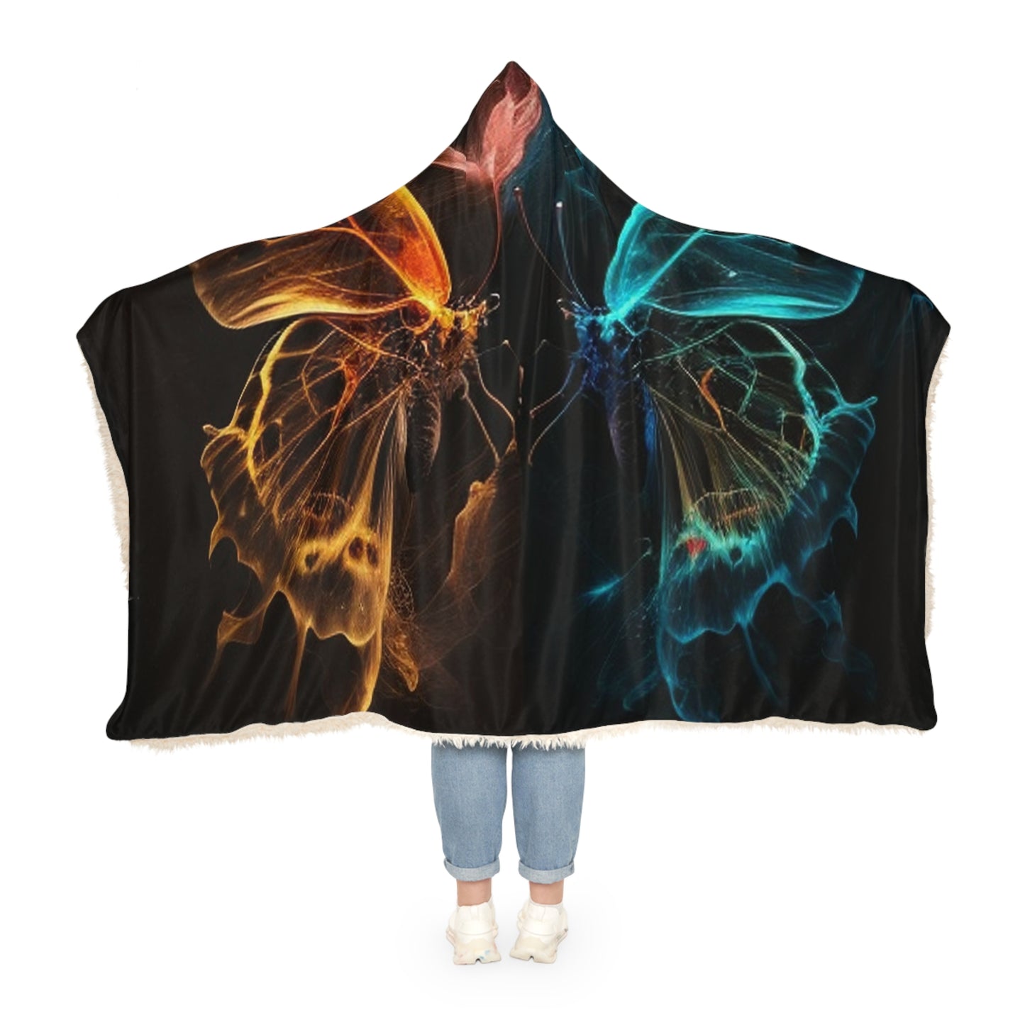 Snuggle Hooded Blanket Kiss Neon Butterfly 4