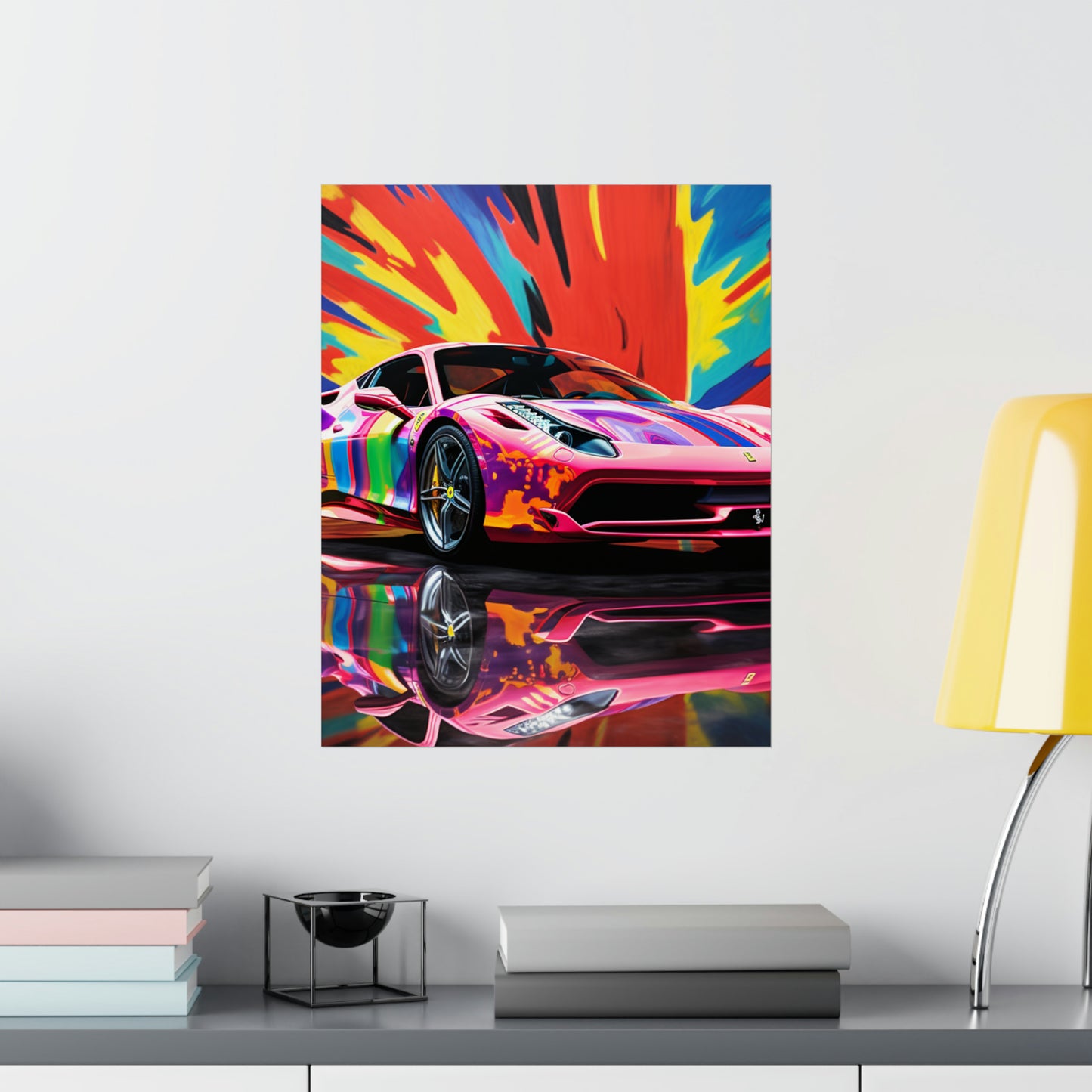 Premium Matte Vertical Posters Hyper Colorfull Ferrari 3