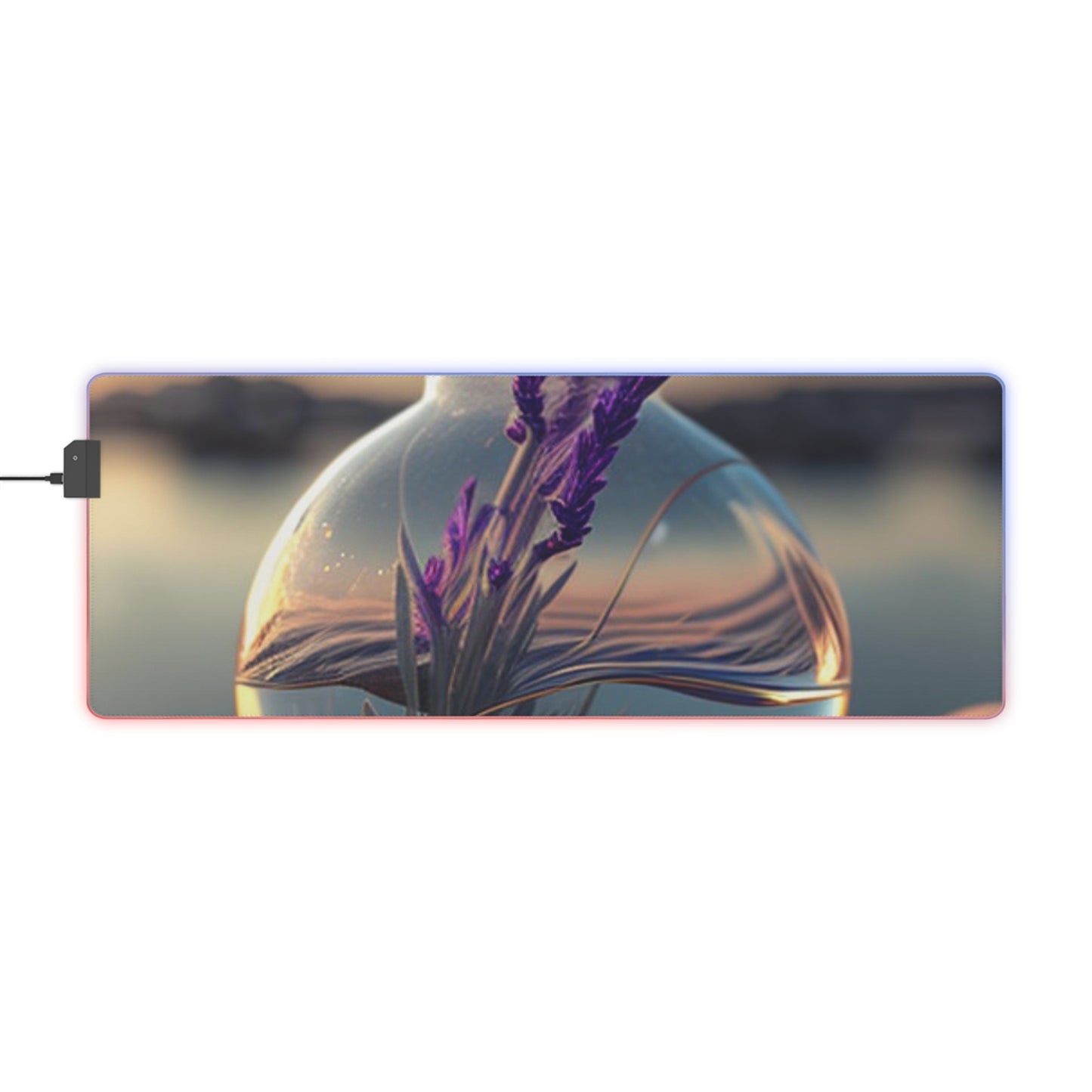 LED Gaming Mouse Pad Lavender in a vase 3