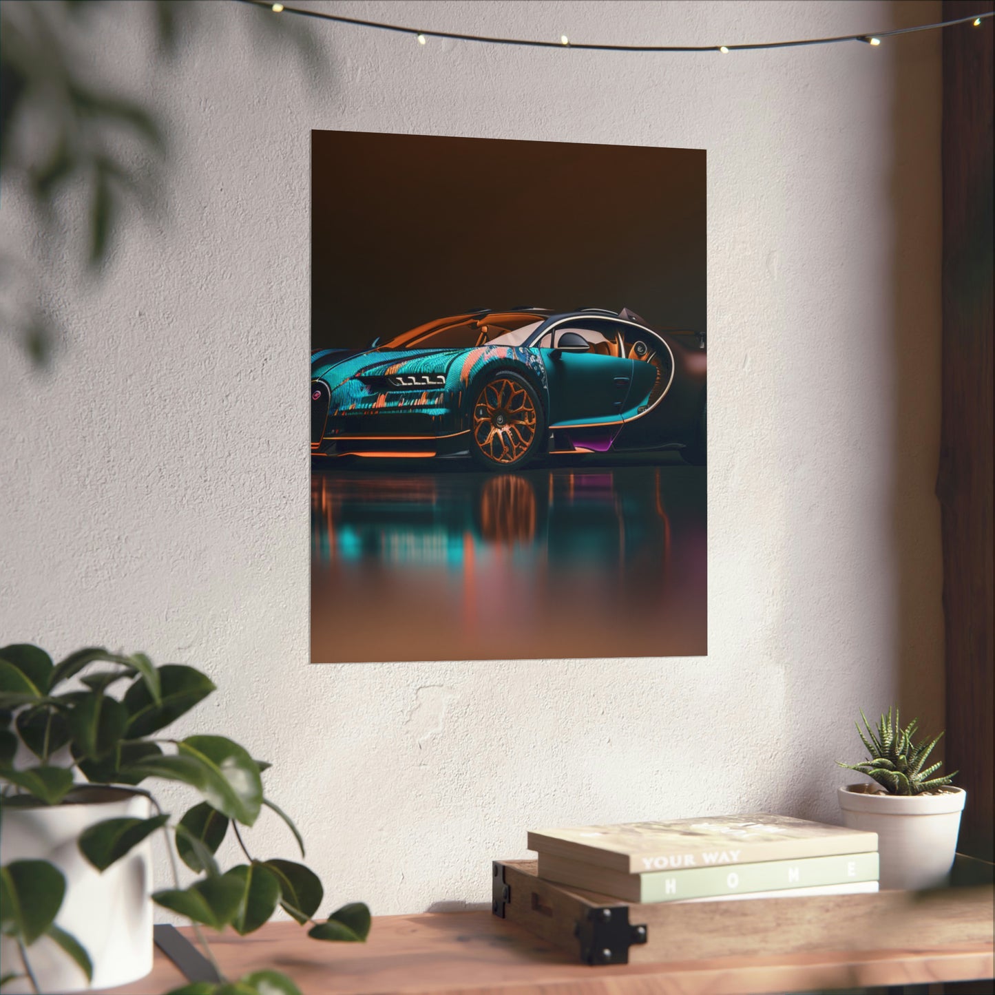 Premium Matte Vertical Posters Bugatti Blue 2