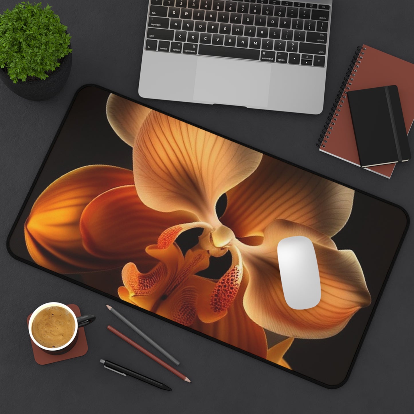 Desk Mat Orange Orchid 2