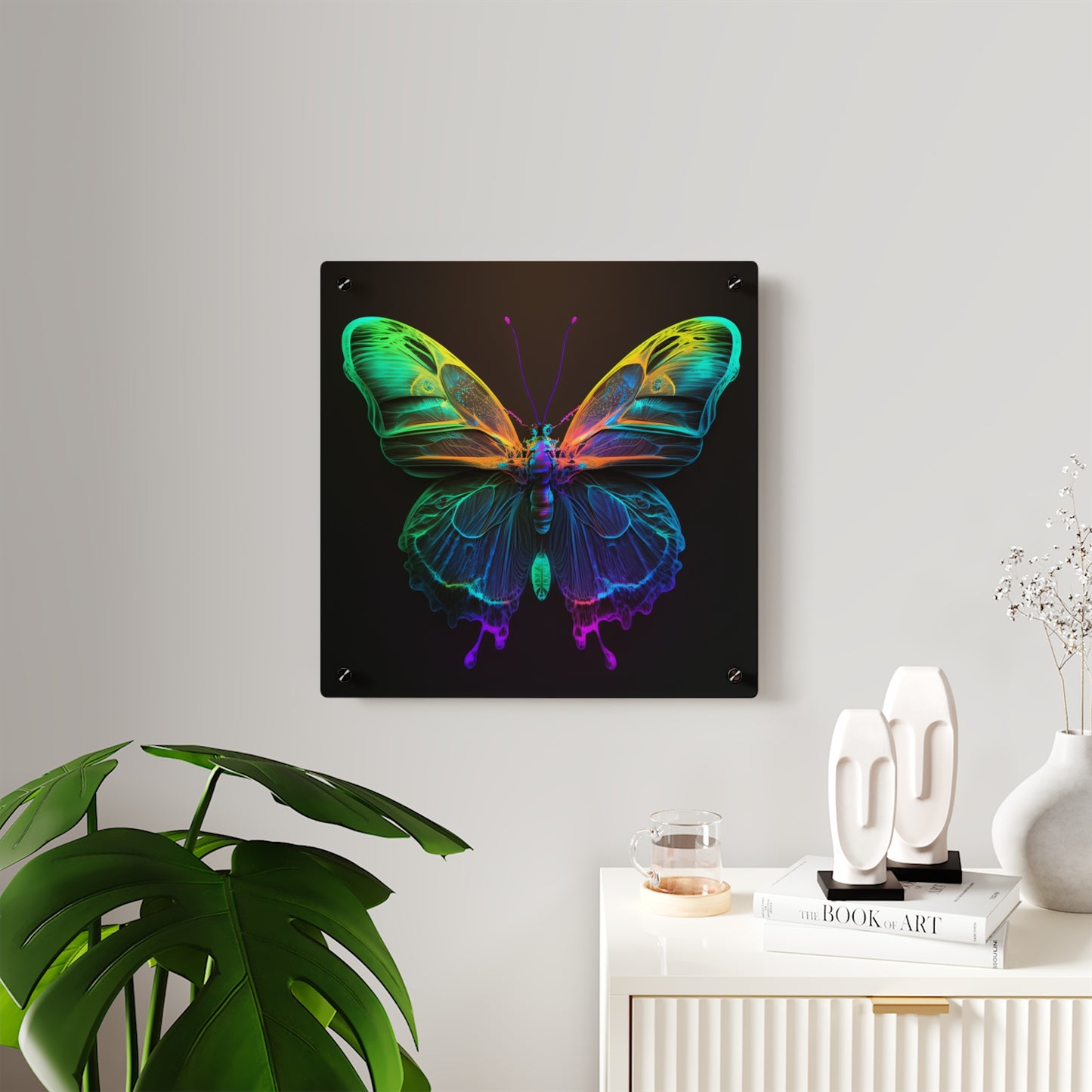 Acrylic Wall Art Panels Raw Hyper Color Butterfly 3